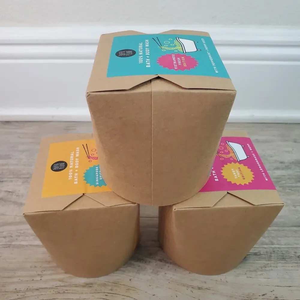 Paper Plane Bath Noodles - 100% Natural Vegan Bath Body Wash - Lot Of 3